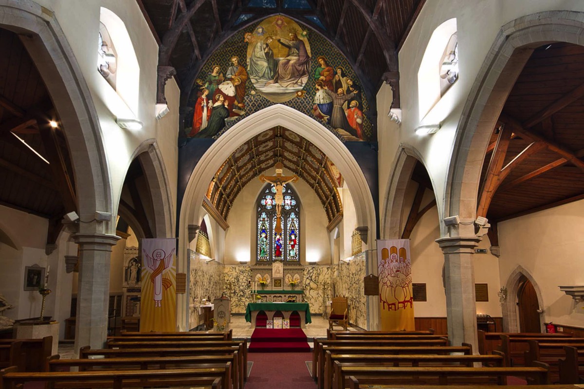 Centre aisle looking to altar